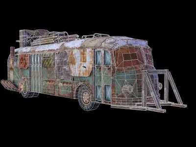 Bus Apocalypse Low-poly 3D model