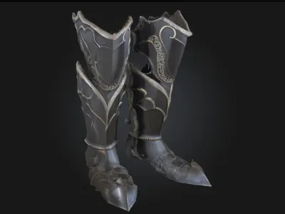 Enchanted Greaves  Leg Armor Infused with Arcane Power 3D model