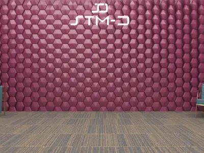 STM-D hexagon wall parametric model 270 Low-poly 3D model