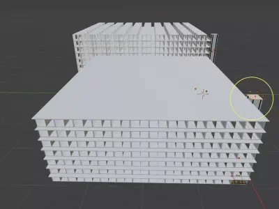 Pallet Storage Concrete Building with lift Free 3D model