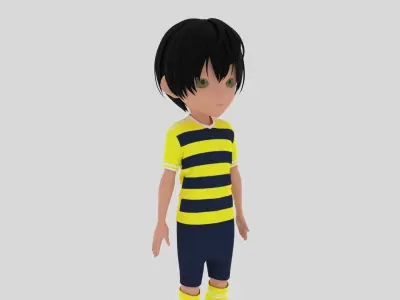 Soccer - Football  Player Low-poly 3D model 2