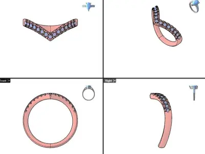 diamond ring V 3D print model