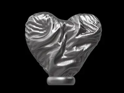 Crumpled Cloth Heart 3D print model