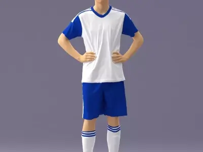 000316 Young Male Soccer Player Standing 1114 3D model