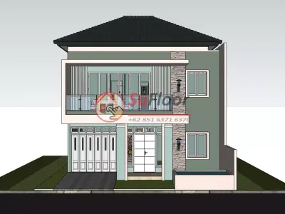 House 10x14m code 583 - Sketchup 3D model 3D model 3D model