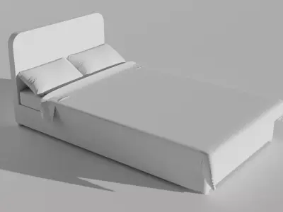 Modern Upholstered Bed  Struct3D  PBR 4K Textures Free 3D model
