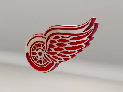NHL Detroit Redwings Team Logo 3D model