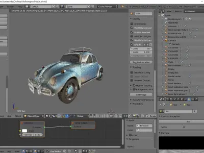 Volkswagen Beetle - Made in Blender  3D model