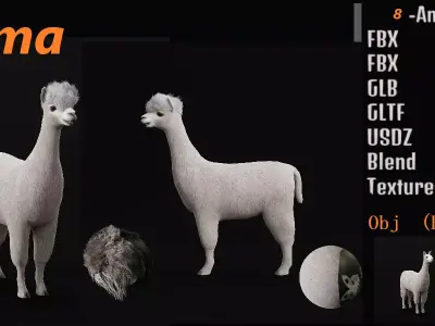 Llama Low-poly 3D model