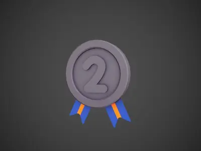 Medals Cartoon Gold Silver Bronze Low-poly 3D model