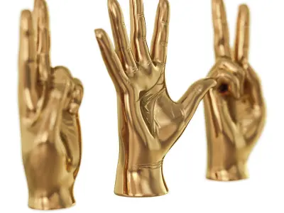 Sculpture Hands Sign 3D model