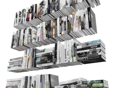 Books 150 pieces 4-6-1 Low-poly 3D model