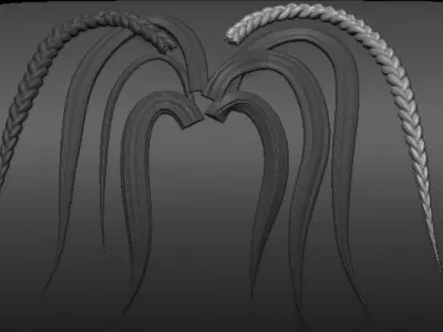 Hair brush for ZBrush Free low-poly 3D model