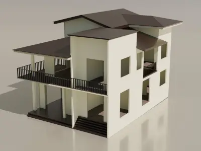 Residential House Low-poly 3D model