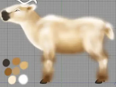 reindeer 3D Model two 3D model