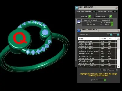 Alphabet Jewelry Rings Letter Q Free 3D print model