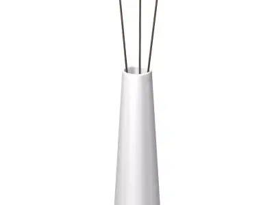 White Vase with Dried Flowers 3D model