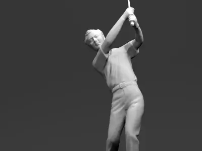 Male Golfer statue 3D model