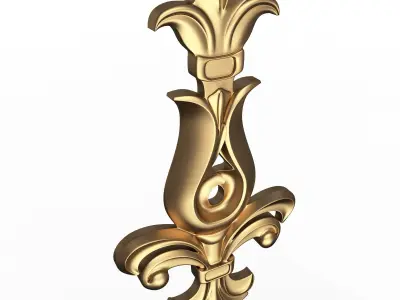 Carved Flower Decor 01 Low-poly 3D model