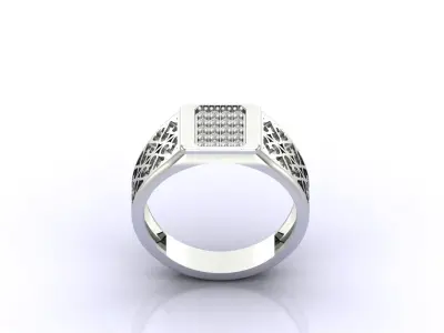 Print Ready STL 3DM  Gents Rings Diamond Men Ring  3D print model 183