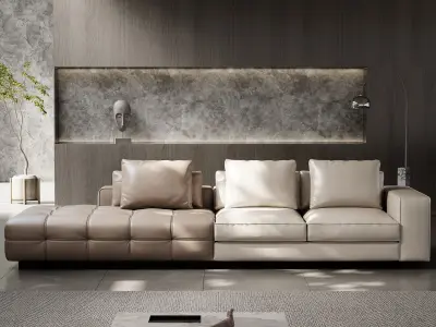 Interior Scene Japandi - 3d Model - Lighting 3D model