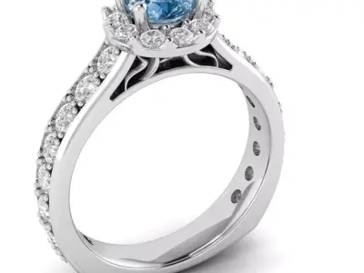 Luxury Engagement Halo Ring  3D print model
