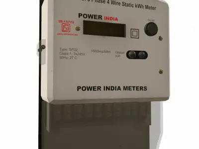 Multi-Function Electrical Energy Meter Low Poly Low-poly 3D model