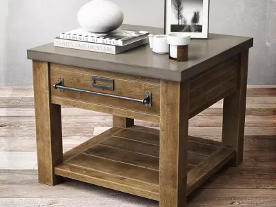 ZINC-TOP MERCANTILE SIDE TABLE 3D model