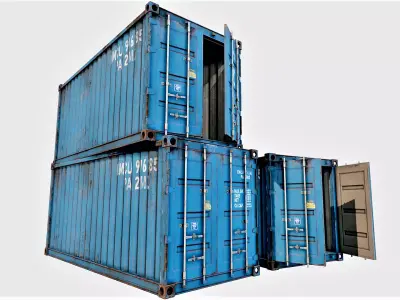 Enterable Shipping Container 03 - PBR Low-poly 3D model