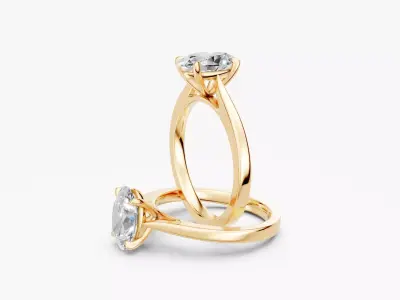 ZKR03 OVAL ENGAGEMENT RING 3D print model