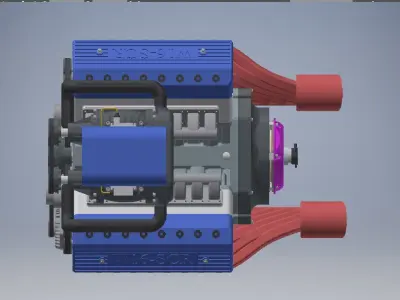 W16 Engine with Supercharger 3D model