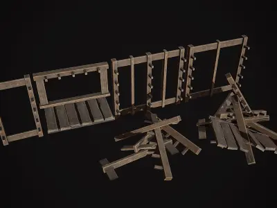 Medieval Weapon - Stands Low-poly 3D model
