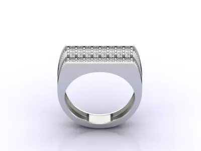 Print Ready STL 3DM  Gents Rings Diamond Men Ring  3D print model 181