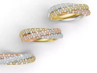 Trinity Ring Small Model Paved 3D print model