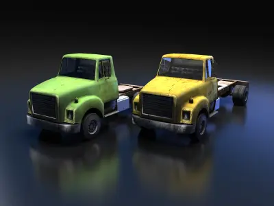 Truck Tractor Low-poly 3D model