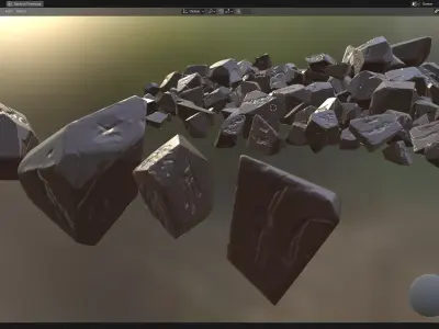 Chocolate Pieces PBR Low-poly 3D model