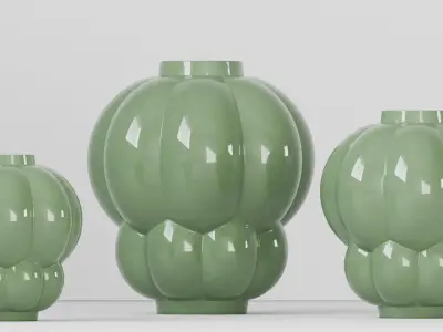 Uva Vase Medium sage-green glossy 3D model