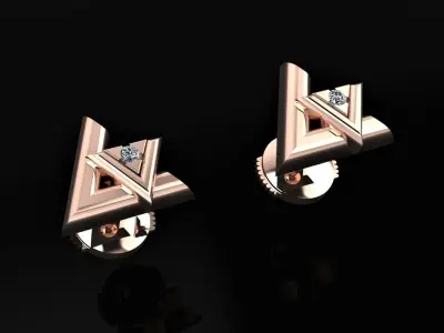 Louis Vuitton Stud Earrings  3D print model
