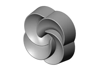 4 pedals rosette flower cake cupcake onlay relief 3D print model