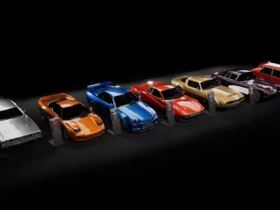 90s sports cars pack 3D model