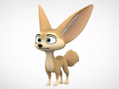 Fennec Fox Low-poly 3D model