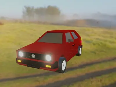Low Poly Volkswagen Golf 2 Low-poly 3D model
