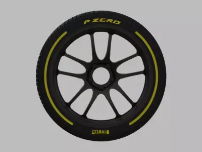 Miniature Enkei PF01EVO Rim and Tire - 3D Print - No Textures 3D print model