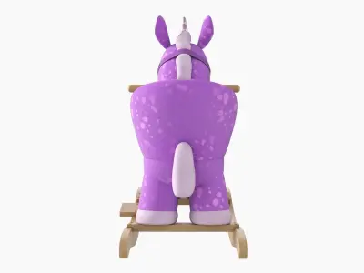 Baby rocking chair unicorn 03 3D model
