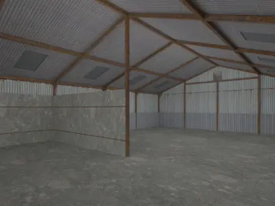 Farm shed  Low-poly 3D model