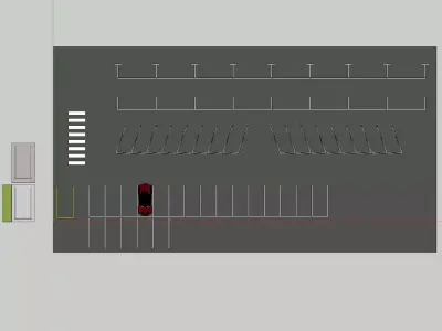 Park Parking Lot Zebra Road Mall Shopping Centre Crossing Free low-poly 3D model