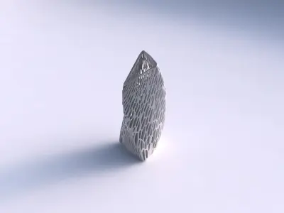Vase twist tipped triangle with organic lattice and tappered ... 3D print model