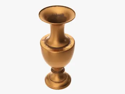 Oriental metal vase 02 3D model