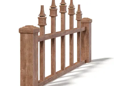 Wooden Fence 3D Model 3D model