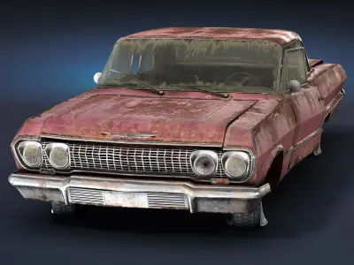 Chevrolet Impala 1963 Rusty Low-poly 3D model